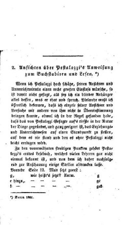 Ansichten über Pestalozzi's Anweisungen zum Buchstabiren und Lesen