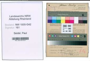 Entnazifizierung Paul Seidel , geb. 20.03.1901 (Schlosser)