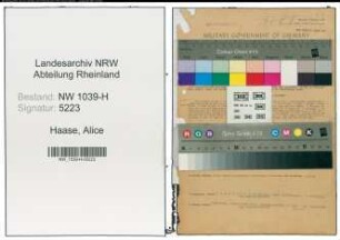 Entnazifizierung Alice Haase , geb. 26.08.1903 (Lehrerin)