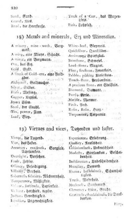 18) Metals and Minerals, Erze und Mineralien