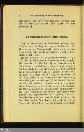 Die Verteuerung unserer Lebenshaltung