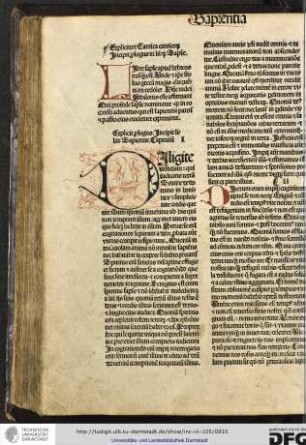 Incipit liber sapientie. Capitulum I.