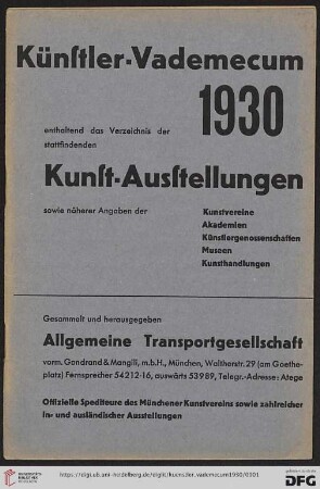 Künstler-Vademecum