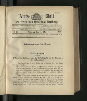 No. 96, 18. Mai 1915