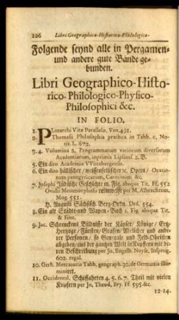 Libri Geographico-Historico-Philologico-Physico-Philosophici &c.