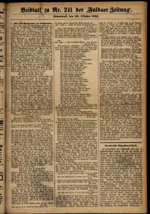 Ausgabe vom Mittwoch, den 21. Oktober 1885.