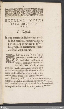 I. Caput. In quo extremi iudicis veritas,certitudo, necessitas, Iudicis...
