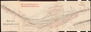 Viergleisiger Ausbau der Eisenbahnstrecke Vohwinkel-Elberfeld Schinkelwettbewerb 1904: Bahnhof Elberfeld-Steinbeck. Lageplan 1:1000