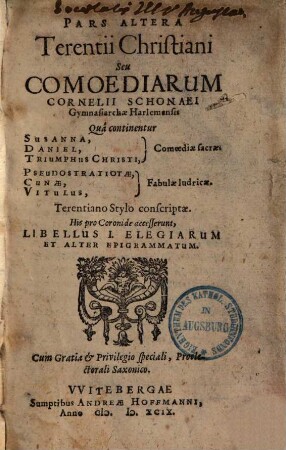 Terentius Christianus : utpote comoediis sacris transformatus. 2