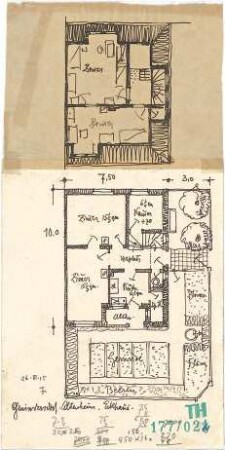Fischer, Theodor; Reutlingen-Gmindersdorf; Arbeiterkolonie: Altenhof - Grundrisse