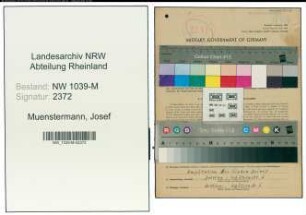 Entnazifizierung Josef Muenstermann , geb. 03.01.1900 (Arzt)