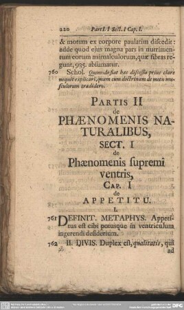 Partis II de Phaenomenis Naturalibus