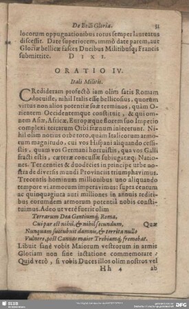 Oratio IV. Itali Militis