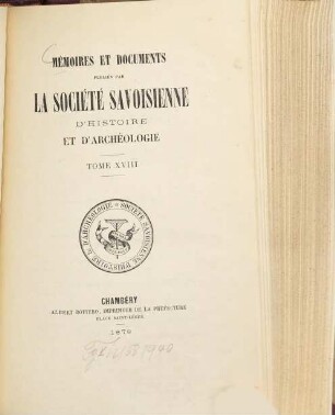 Mémoires et documents. 18. 1879