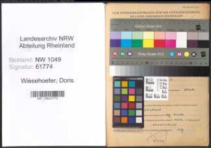 Entnazifizierung Doris Wiesehoefer , geb. 24.02.1922 (Angestellter)