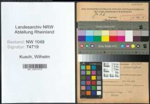 Entnazifizierung Wilhelm Kusch , geb. 10.06.1896 (Postbeamter)