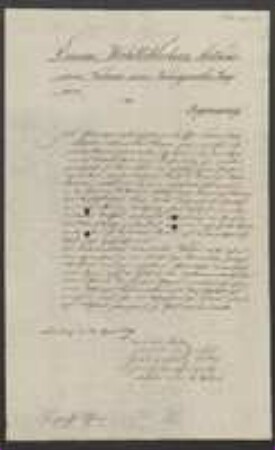 Brief von Maximilian Stalter an Regensburgische Botanische Gesellschaft