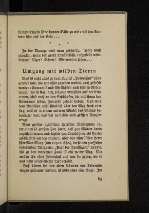 Umgang mit wilden Tieren