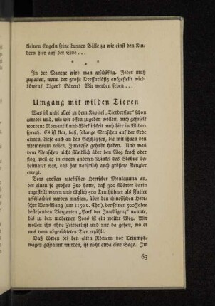 Umgang mit wilden Tieren