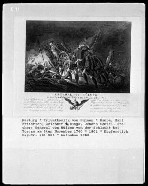 General von Hülsen von der Schlacht bei Torgau am 3. November 1760