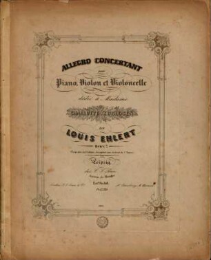 Allegro concertant : pour piano, violon et violoncelle ; oeuv. 7