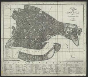 Stadtplan von Venedig, ca. 1:9 000, Kupferstich, 1827