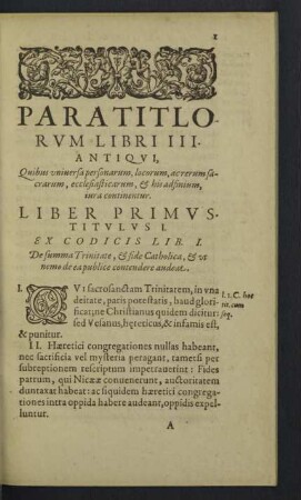 Titulus I. - Titulus III.