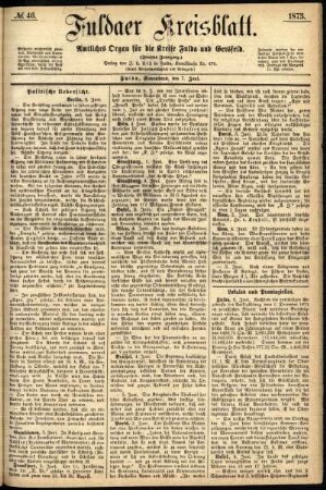 Ausgabe vom Samstag, den 07. Juni 1873.