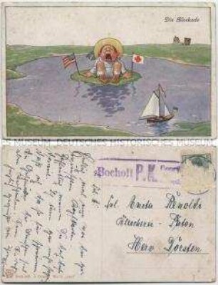 Karikatur auf die See-Blockade