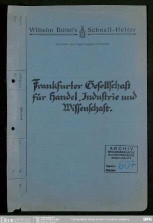 Berichte über die Arbeit im Senckenbergmuseum