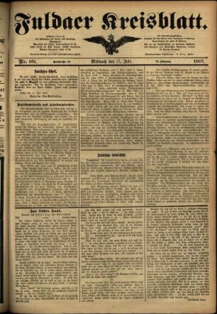 Ausgabe vom Mittwoch, den 17. Juli 1907.