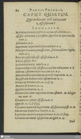 Caput Quartum. Qui ordinant vel Avocat Asseßorem?