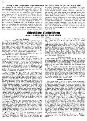 Kirchliche Nachrichten : vom 11. März bis 12. April 1930