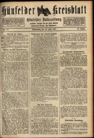 Ausgabe vom Donnerstag, den 18. Juni 1925.