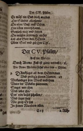 Der CV. Psalm [-] Der CIX. Psalm Davids