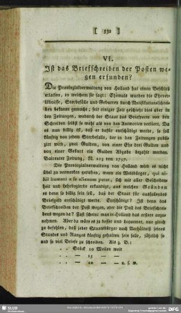 VI. Ist das Briefschreiben der Posten wegen erfunden?