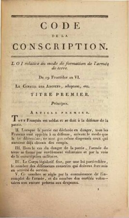 Code de la Conscription