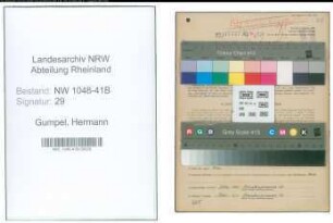 Entnazifizierung Hermann Van Gumpel , geb. 13.11.1903 (Feuerwehrmann)