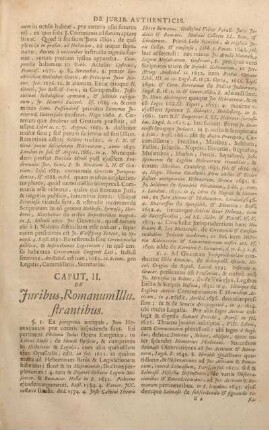 [Liber I.] Caput II. De Juribus, Romanum Illustrantibus.