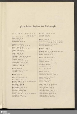 Alphabetisches Register der Kochrezepte
