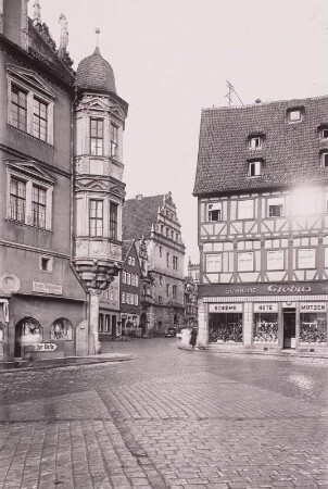 Coburg, Markt : Coburg. Markt. Blick nach Nordosten in die Herrengasse zum Zeughaus