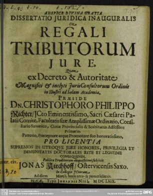 De regali tributorum iure