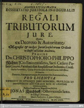 De regali tributorum iure