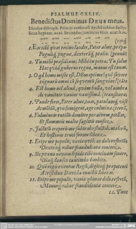 Psalmus CXLIV. Benedictus Dominus Deus meus