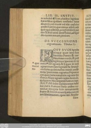De Successione cognatorum. Titulus. V.