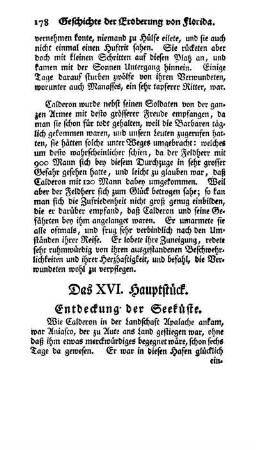 Das XVI. Hauptstück - Entdeckung der Seeküste.