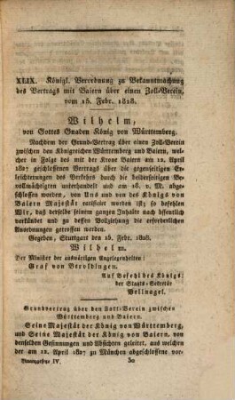 Sammlung der seit der Verfassung vom 25. Sept. 1819 ergangenen Finanz-Gesetze des Königreiches Württemberg. 4