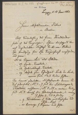 Brief an Friedrich Wilhelm Jähns : 18.06.1863