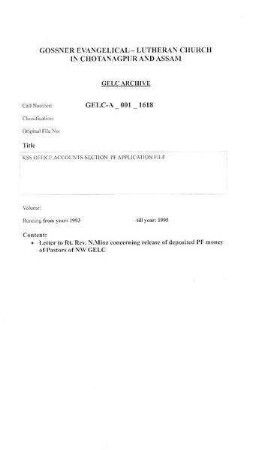 KSS OFFICE ACCOUNTS SECTION, PF APPLICATION FILE