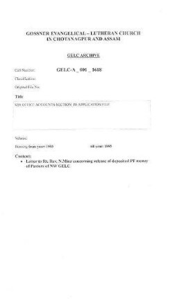 KSS OFFICE ACCOUNTS SECTION, PF APPLICATION FILE